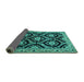 Sideview of Persian Turquoise Traditional Rug, tr1698turq