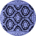 Round Persian Blue Traditional Rug, tr1698blu