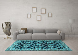 Machine Washable Persian Light Blue Traditional Rug in a Living Room, wshtr1698lblu