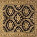 Square Persian Brown Traditional Rug, tr1698brn