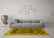 Machine Washable Persian Yellow Traditional Rug in a Living Room, wshtr1698yw