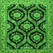 Round Machine Washable Persian Green Traditional Area Rugs, wshtr1698grn