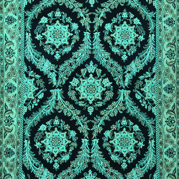 Machine Washable Persian Turquoise Traditional Area Rugs, wshtr1698turq