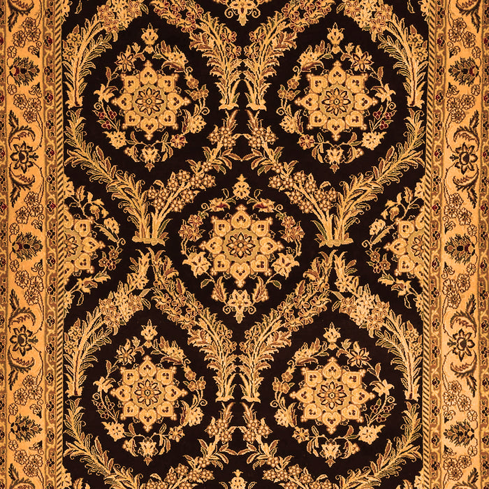 Serging Thickness of Machine Washable Persian Orange Traditional Area Rugs, wshtr1698org