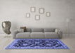 Machine Washable Persian Blue Traditional Rug in a Living Room, wshtr1698blu