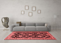 Machine Washable Persian Red Traditional Rug, wshtr1698red