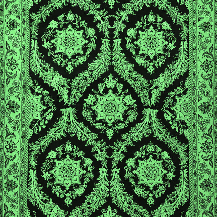 Machine Washable Persian Emerald Green Traditional Area Rugs, wshtr1698emgrn