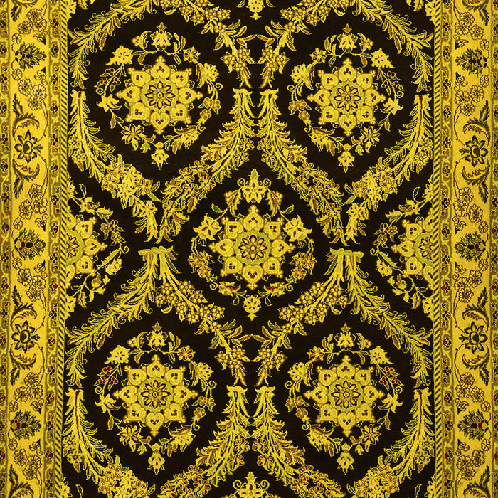 Machine Washable Persian Yellow Traditional Rug, wshtr1698yw