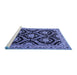 Sideview of Machine Washable Persian Blue Traditional Rug, wshtr1698blu