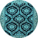 Round Persian Light Blue Traditional Rug, tr1698lblu