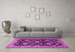 Machine Washable Persian Pink Traditional Rug in a Living Room, wshtr1698pnk