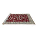 Sideview of Machine Washable Traditional Saffron Red Rug, wshtr1699