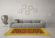 Machine Washable Persian Yellow Traditional Rug in a Living Room, wshtr1699yw