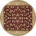 Round Machine Washable Persian Brown Traditional Rug, wshtr1699brn