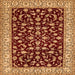 Round Machine Washable Persian Orange Traditional Area Rugs, wshtr1699org