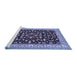 Sideview of Machine Washable Persian Blue Traditional Rug, wshtr1699blu