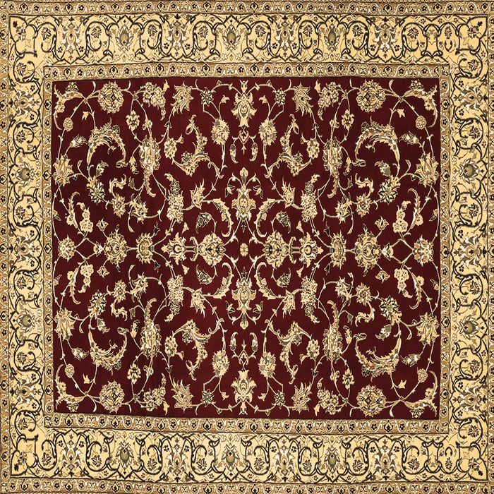 Square Persian Brown Traditional Rug, tr1699brn