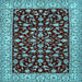 Square Persian Light Blue Traditional Rug, tr1699lblu