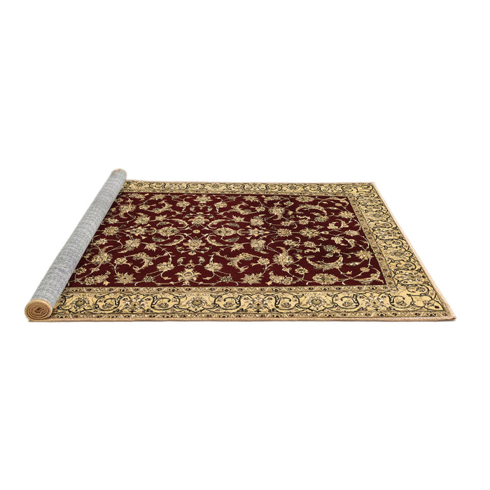 Sideview of Machine Washable Persian Brown Traditional Rug, wshtr1699brn
