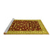 Sideview of Machine Washable Persian Yellow Traditional Rug, wshtr1699yw