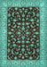 Machine Washable Persian Turquoise Traditional Area Rugs, wshtr1699turq