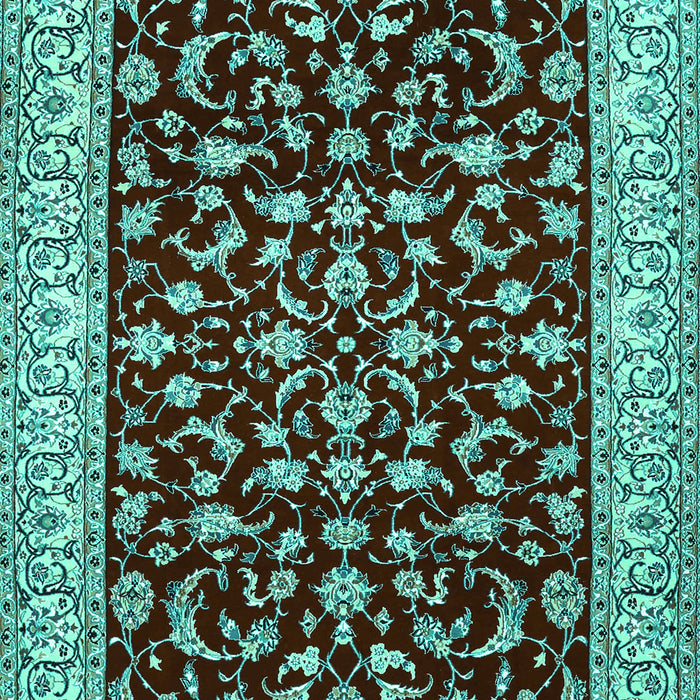Machine Washable Persian Turquoise Traditional Area Rugs, wshtr1699turq