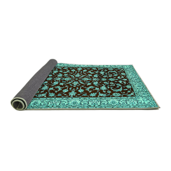 Sideview of Persian Turquoise Traditional Rug, tr1699turq