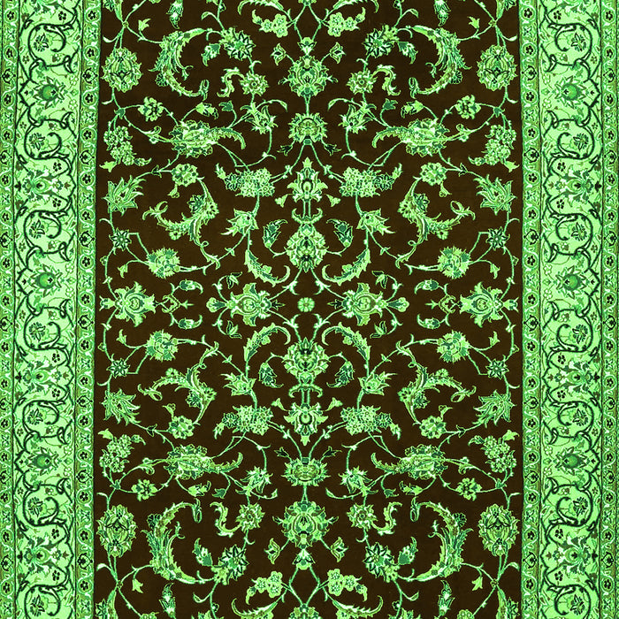 Serging Thickness of Machine Washable Persian Green Traditional Area Rugs, wshtr1699grn