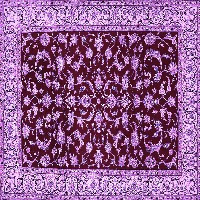 Square Machine Washable Persian Purple Traditional Area Rugs, wshtr1699pur