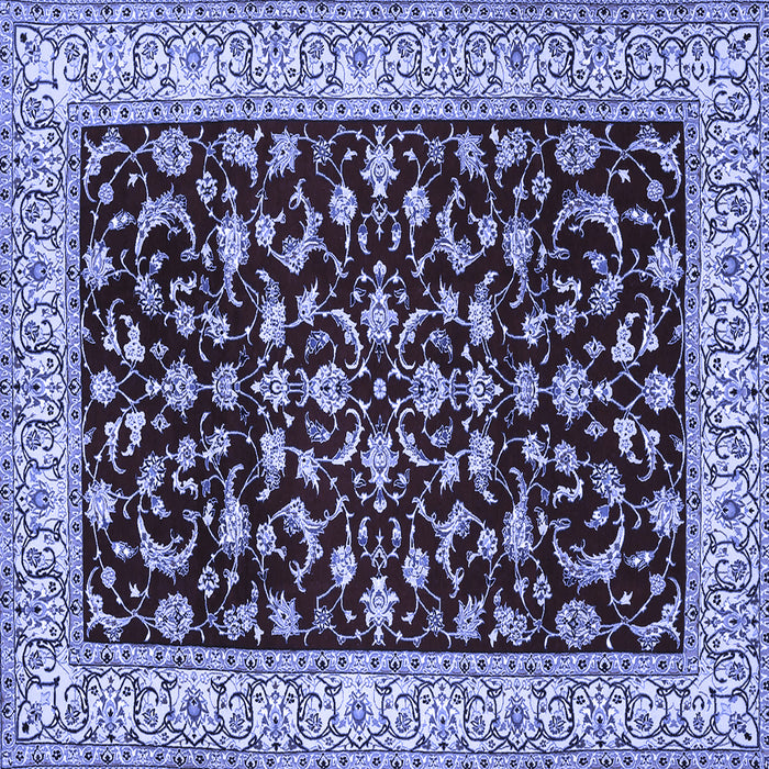 Square Machine Washable Persian Blue Traditional Rug, wshtr1699blu