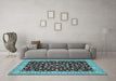 Machine Washable Persian Light Blue Traditional Rug in a Living Room, wshtr1699lblu