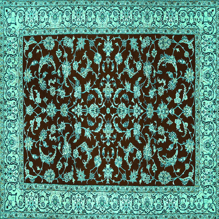 Square Persian Turquoise Traditional Rug, tr1699turq
