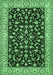 Machine Washable Persian Emerald Green Traditional Area Rugs, wshtr1699emgrn