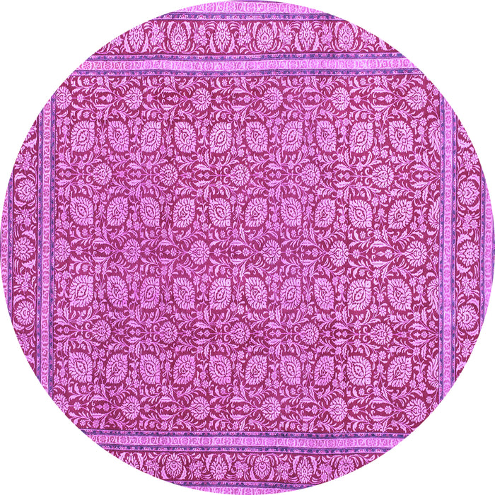 Round Persian Purple Traditional Rug, tr169pur