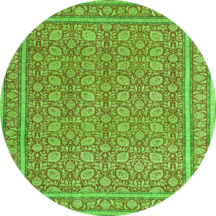Square Persian Green Traditional Rug, tr169grn