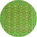 Square Persian Green Traditional Rug, tr169grn