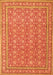 Serging Thickness of Machine Washable Persian Orange Traditional Area Rugs, wshtr169org