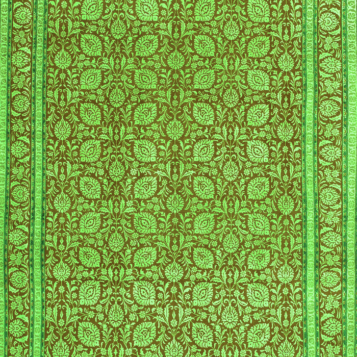 Serging Thickness of Machine Washable Persian Green Traditional Area Rugs, wshtr169grn