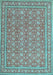 Machine Washable Persian Light Blue Traditional Rug, wshtr169lblu