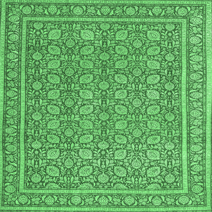 Square Persian Emerald Green Traditional Rug, tr169emgrn