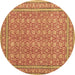 Round Persian Brown Traditional Rug, tr169brn