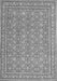 Serging Thickness of Machine Washable Persian Gray Traditional Rug, wshtr169gry