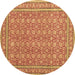 Round Machine Washable Persian Brown Traditional Rug, wshtr169brn