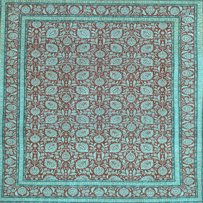 Square Machine Washable Persian Light Blue Traditional Rug, wshtr169lblu