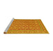 Sideview of Machine Washable Persian Yellow Traditional Rug, wshtr169yw