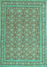 Machine Washable Persian Turquoise Traditional Area Rugs, wshtr169turq