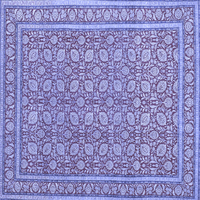 Square Machine Washable Persian Blue Traditional Rug, wshtr169blu