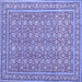 Square Machine Washable Persian Blue Traditional Rug, wshtr169blu