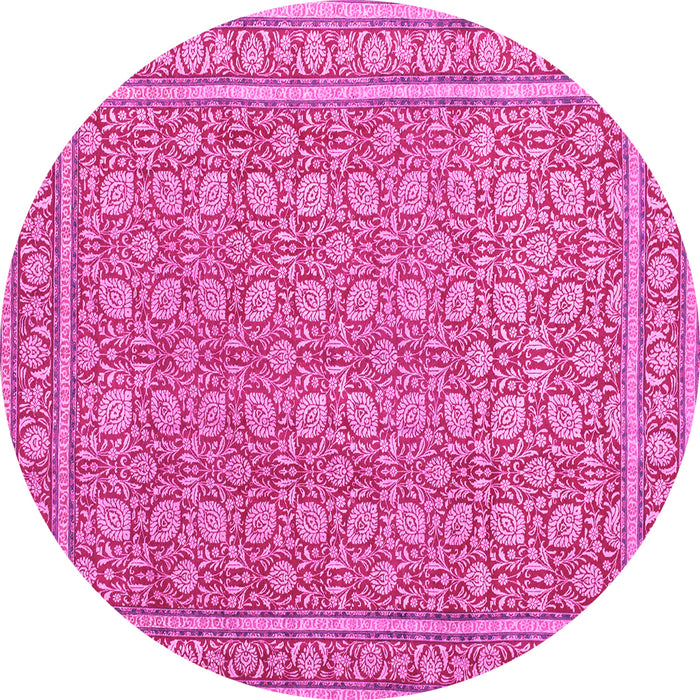 Round Persian Pink Traditional Rug, tr169pnk