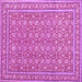 Square Machine Washable Persian Purple Traditional Area Rugs, wshtr169pur